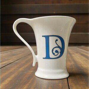 Initial “D” Monogram Contoured Coffee Mug Tea Cup 8oz